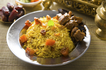 arab rice with lamb popular ramadan food