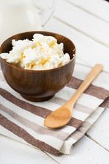 Dairy products - cottage cheese, milk.