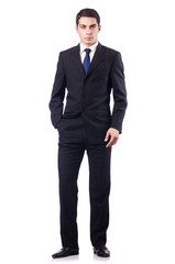 Handsome businessman isolated on white