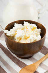 Dairy products - cottage cheese, milk.