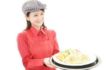 笑顔のウェイトレス