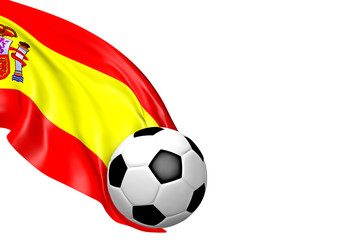 Obraz premium Fussball mit Spanienfahne - 3D