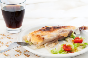 Monkfish with garlic mousseline