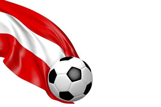Fussball mit &Ouml;sterreichfahne - 3D