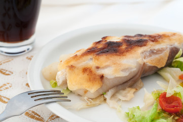 Monkfish with garlic mousseline