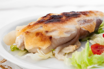 Monkfish with garlic mousseline