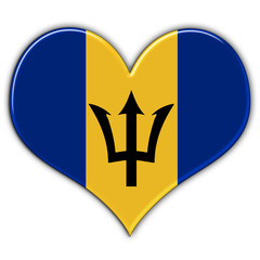 Coração com a bandeira dos Barbados