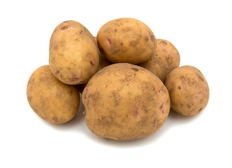 potatoes isolated on white background