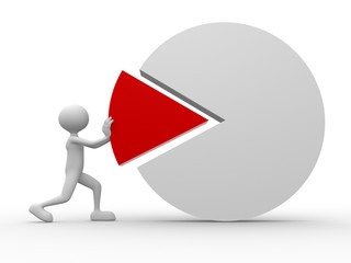 3d man and pie chart