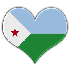 Coração com a bandeira do Djibouti