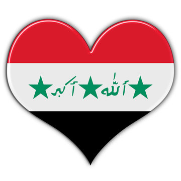 Coração com a bandeira do Iraque