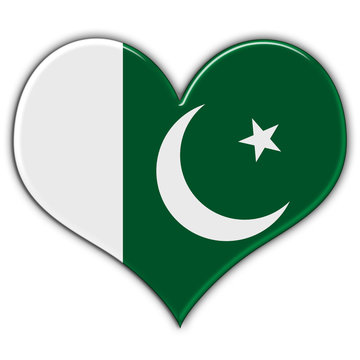Coração com a bandeira do Paquistão