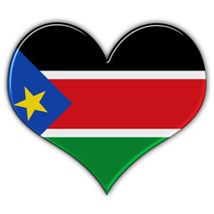 Coração com a bandeira do Sudão do Sul
