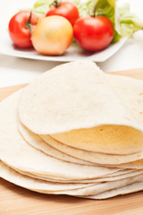 Folded tortillas