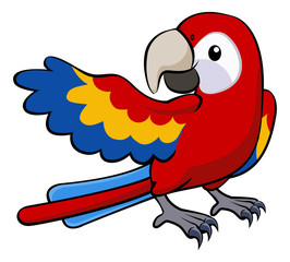 Naklejka premium Red parrot illustration