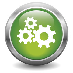 Gear glossy icon green