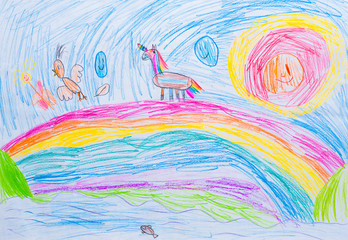 Naklejka premium child's drawing abstraction pencil