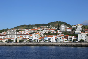 Panorama von Horta auf Faial Azoren Portugal