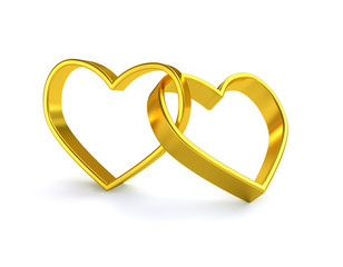 Golden heart wedding ring