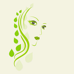 Abstract nature background with fresh green leaves.