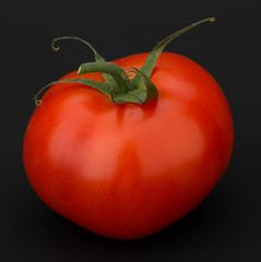 Tomato vegetables isolated on black background