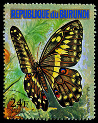 BURUNDI - CIRCA 1974  A stamp  shows a butterfly