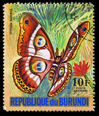 BURUNDI - CIRCA 1974  A stamp  shows a butterfly