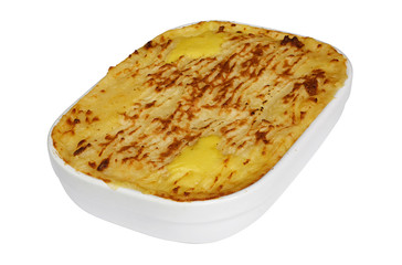 homemade Fish pie isolated