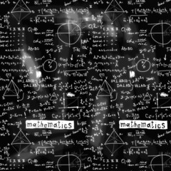 doodle maths blackboard seamless background, texture and pattern
