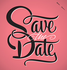 SAVE THE DATE hand lettering (vector)