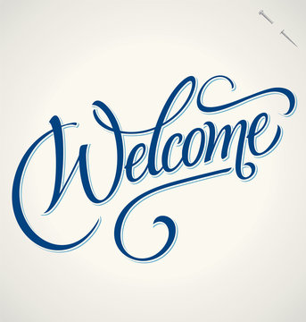 WELCOME hand lettering (vector)