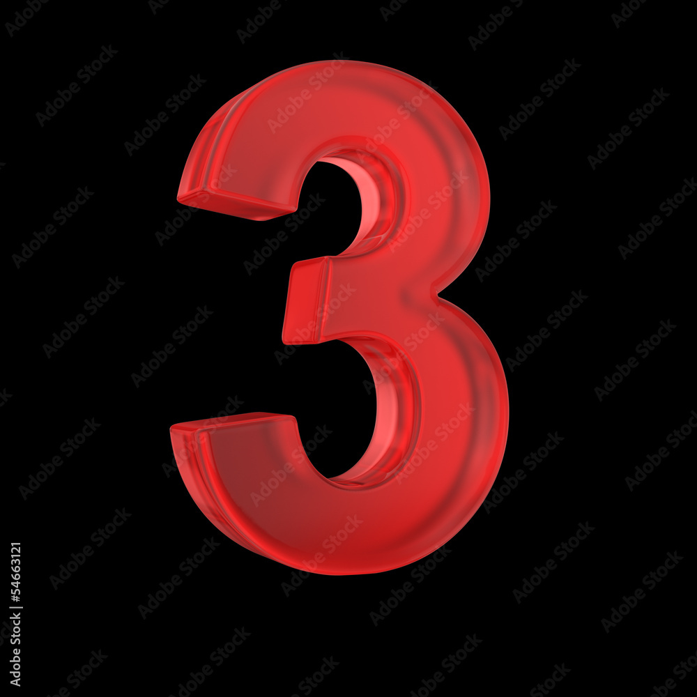 Poster number three- red isolated with clipping path