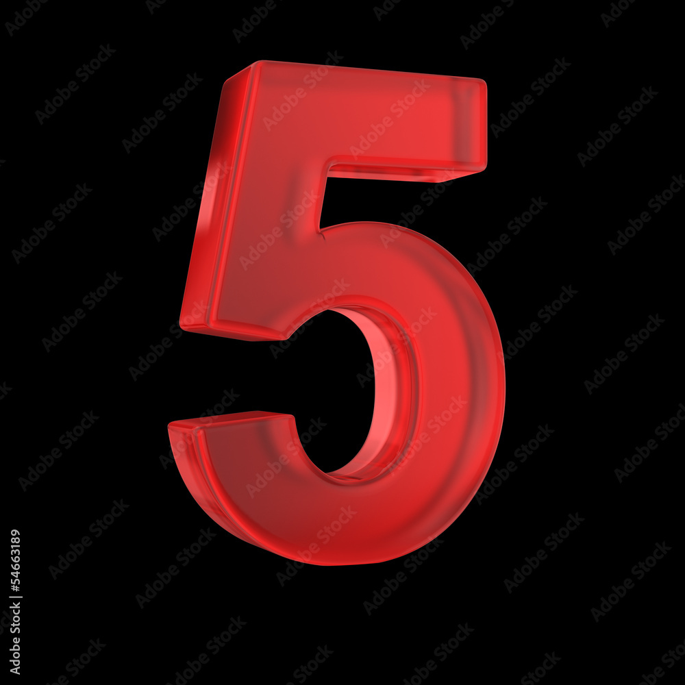 Poster number five- red isolated with clipping path