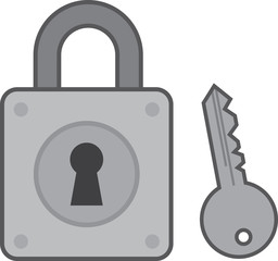 Lock with keyhole and key