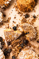 Pile of small cookies on brown paper parchament