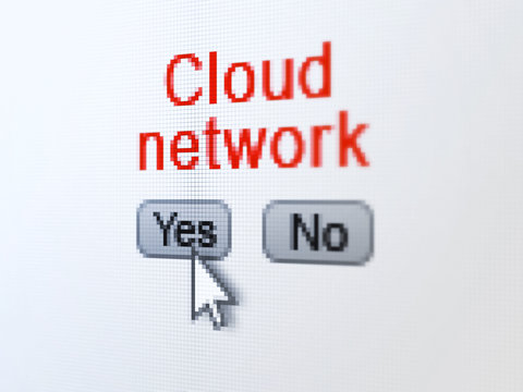 Networking concept: Cloud Network on digital computer screen