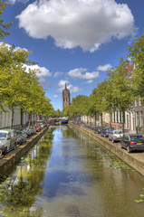 Canal and Church in Delft