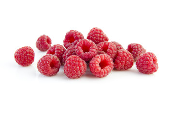 raspberries isolated on white