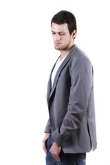 Fototapeta premium young man on white