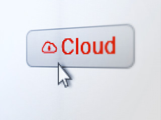 Cloud computing concept: Cloud and Cloud With Padlock on digital