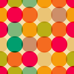 Retro abstract circles seamless pattern