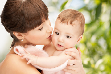 happy mother with adorable baby