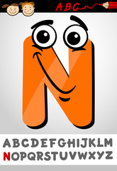 funny letter n cartoon illustration
