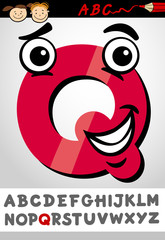 funny letter q cartoon illustration
