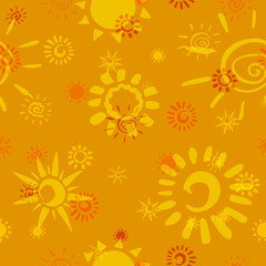 Seamless Vector Pattern with Sun Icons