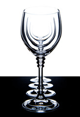 Group of empty wine glasses