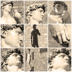 composition with images of David by Michelangelo, Florence