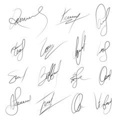 Autograph vector sign - obrazy, fototapety, plakaty