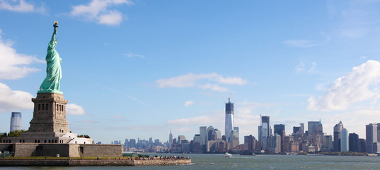 Naklejka premium Panorama na Manhattanie, Nowy Jork