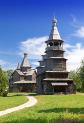 Open-air museum of  ancient wooden architecture. Russia.